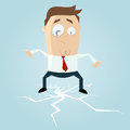 businessman-standing-cracking-ice-illustration-32003468