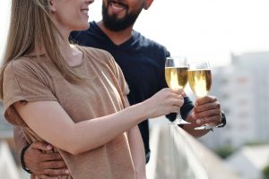 Date on rooftop